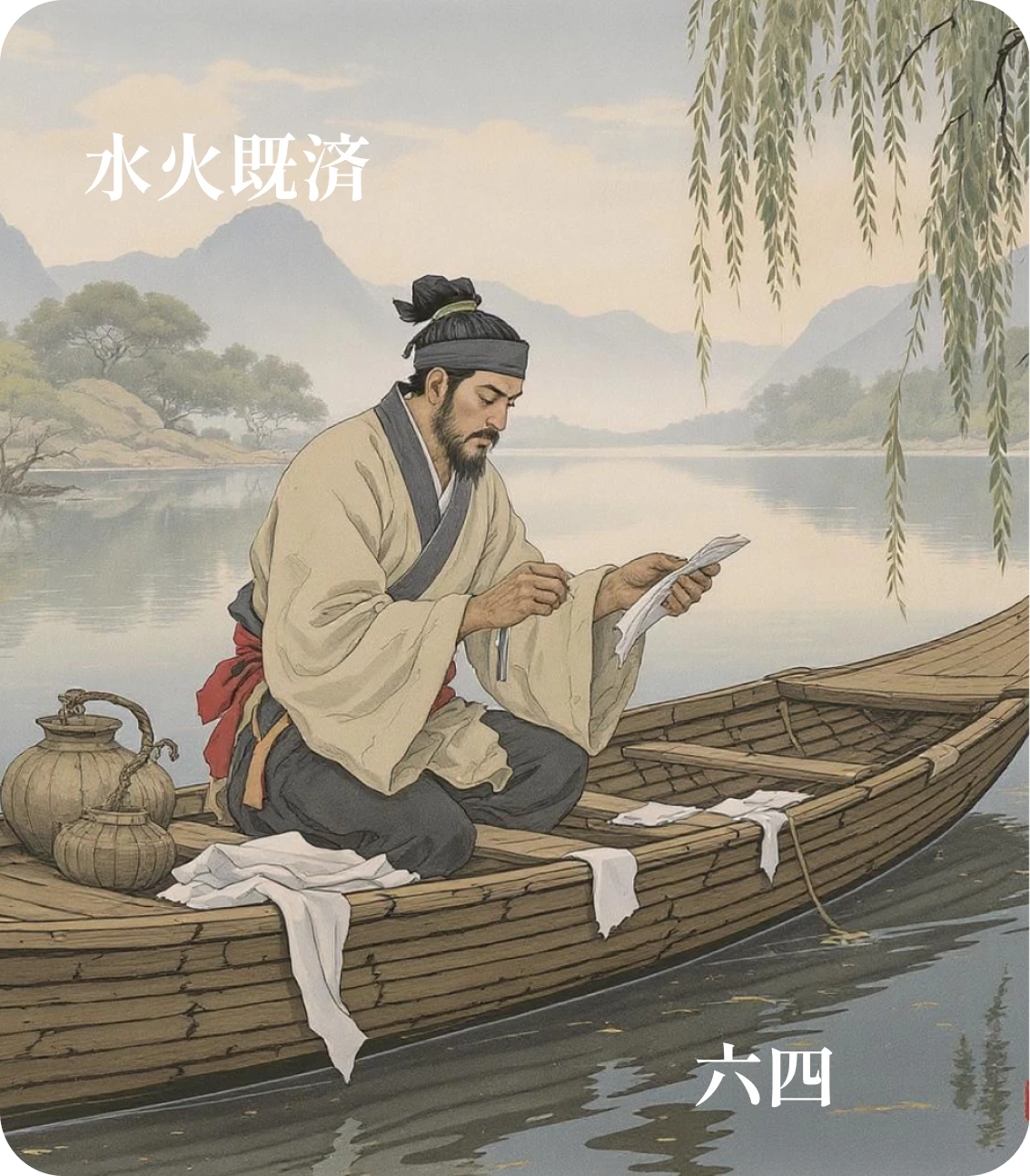 既済卦六四爻カード:繻有衣袽