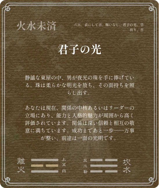 未済卦六五爻カード裏面