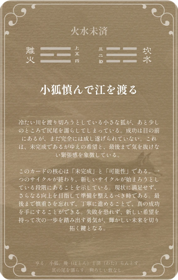 未済卦カード裏面