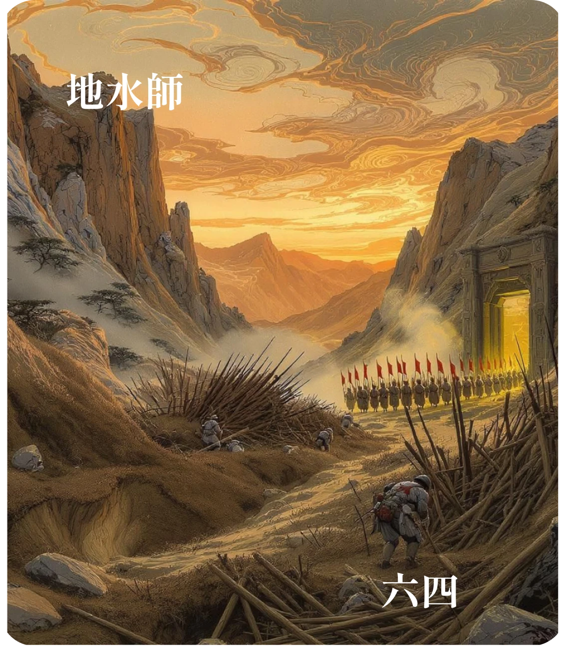 師卦六四爻カード:師左次