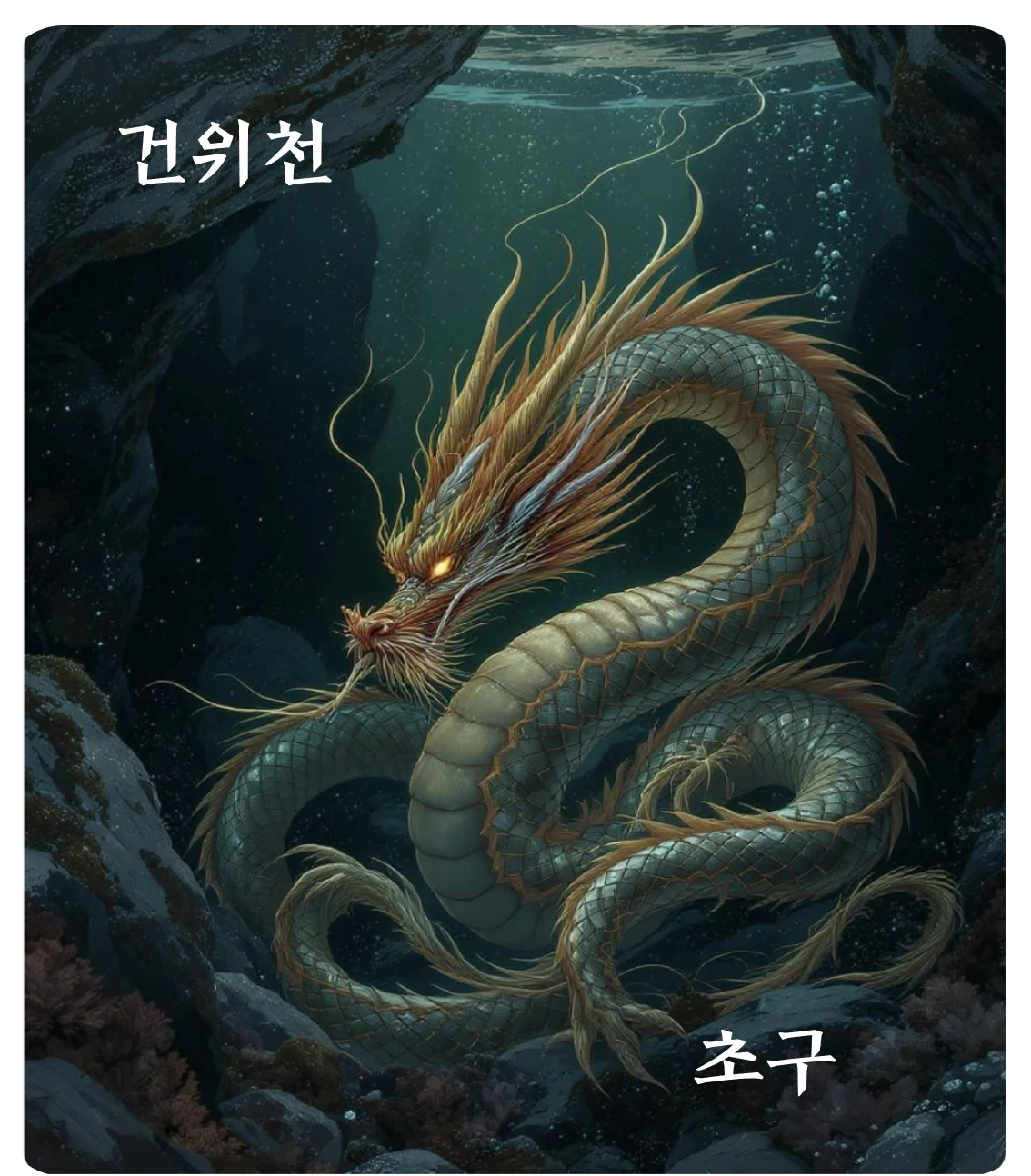 건괘 초구 효 카드 — 잠룡물용