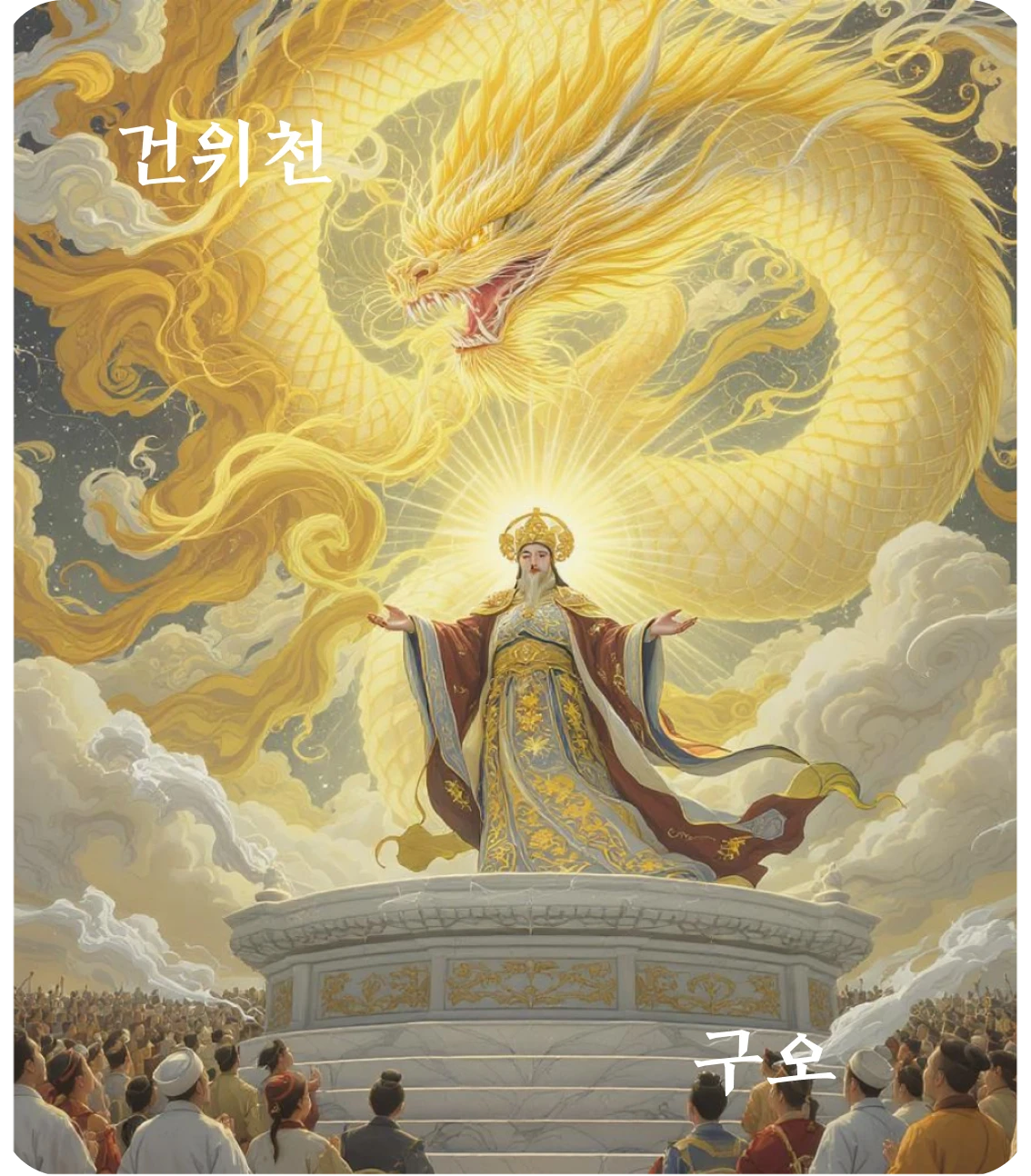 건괘 구오 효 카드 — 비룡재천