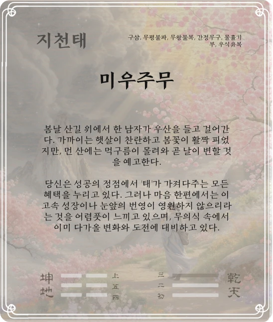 태괘 구삼효 카드 뒷면