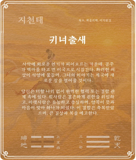 태괘 육오효 카드 뒷면
