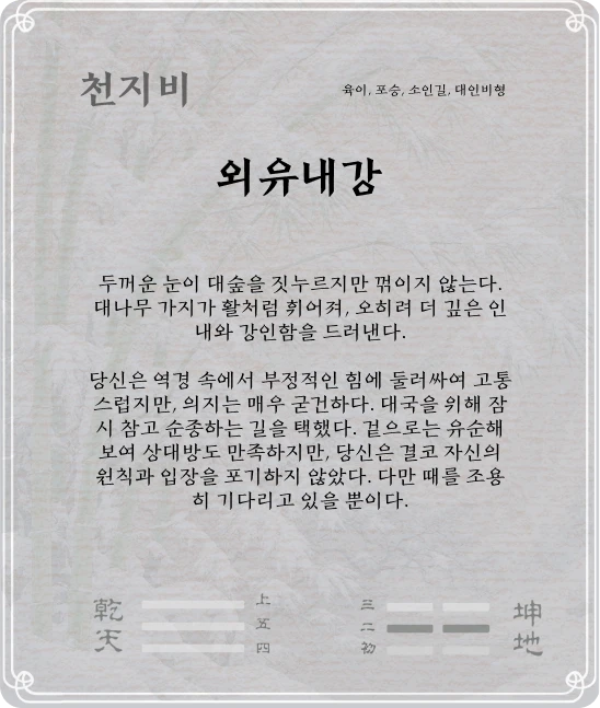비괘 육이효 카드 뒷면