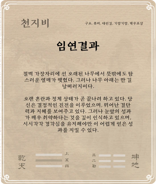 비괘 구오효 카드 뒷면