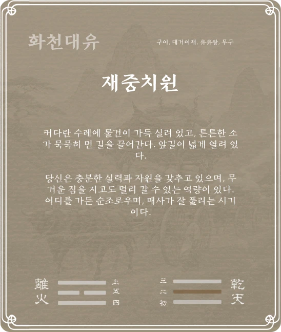 대유괘 구이효 카드 뒷면