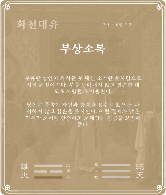 대유괘 구사효 카드 뒷면