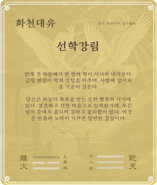 대유괘 상구효 카드 뒷면