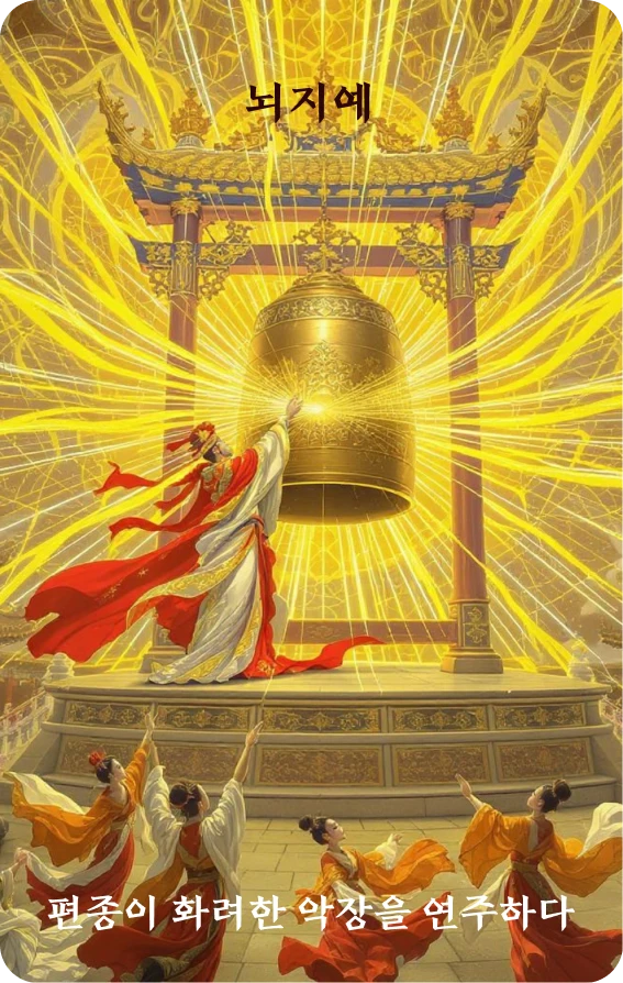 예괘 카드 앞면: 열동·춘뢰진대지(春雷震大地)