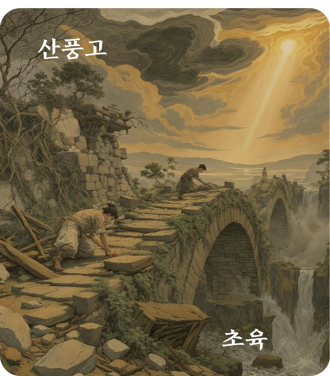 고괘 초육 효 카드: 간부지고