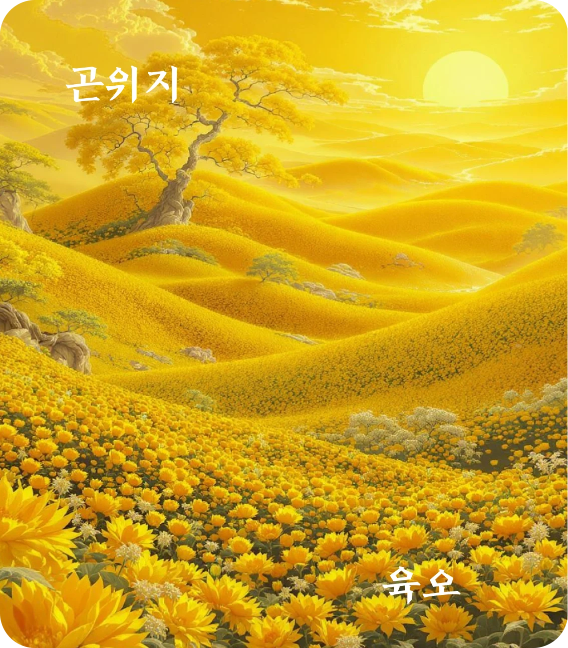 곤괘 육오 효 카드: 황상원길