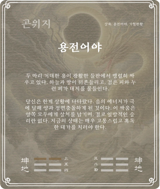 곤괘 상육효 카드 뒷면