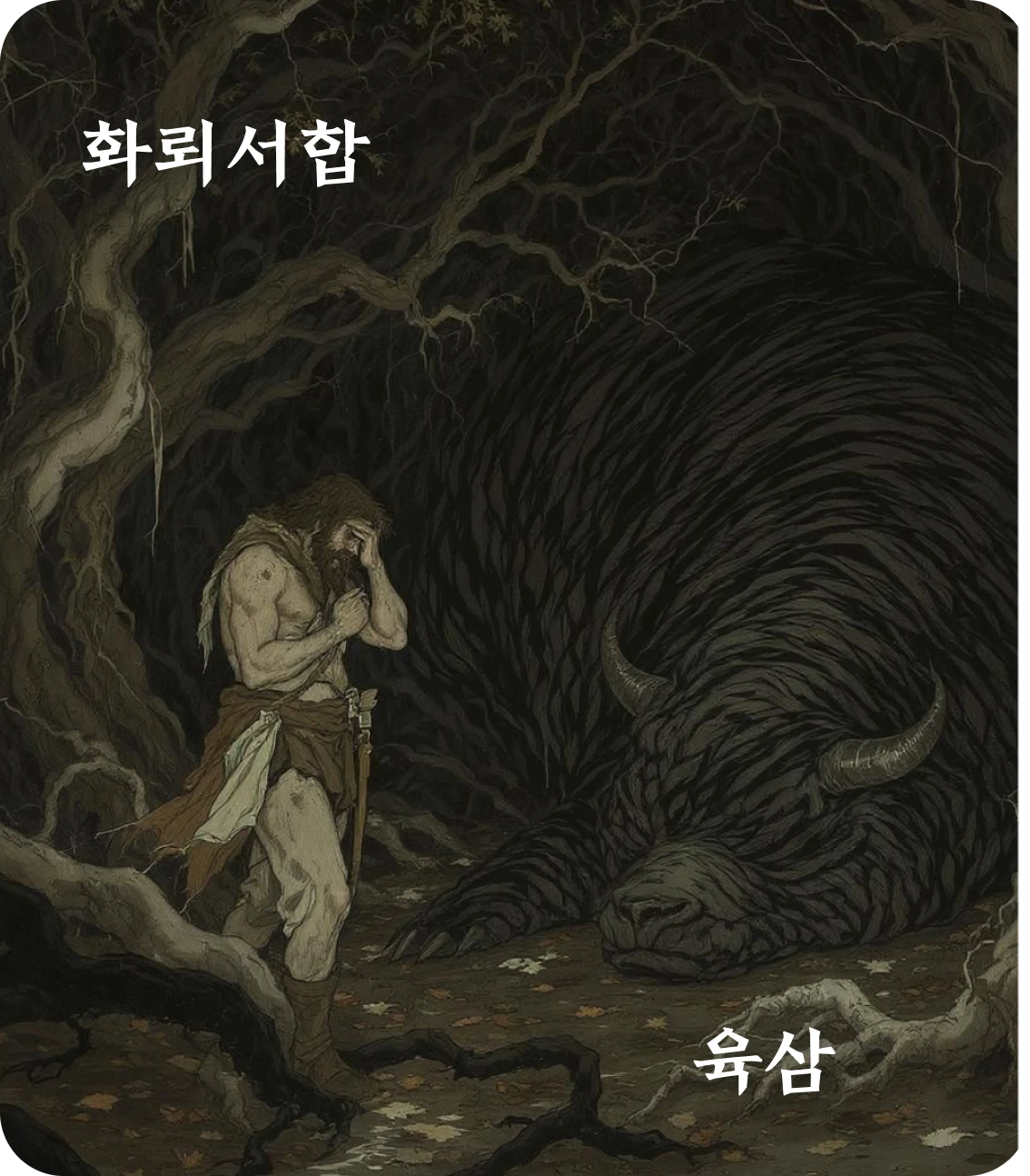 서합괘 육삼 효 카드: 서석육우독