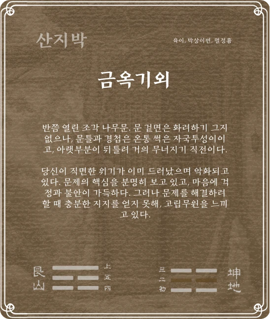 박괘 육이효 카드 뒷면