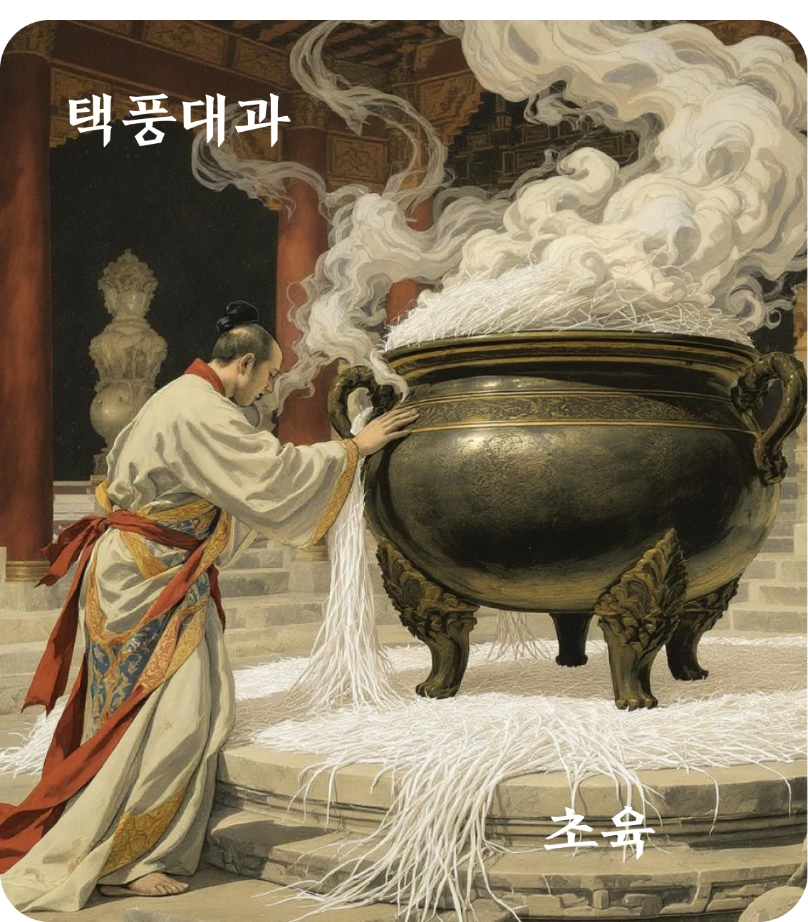 대과괘 초육 효 카드: 자용백모