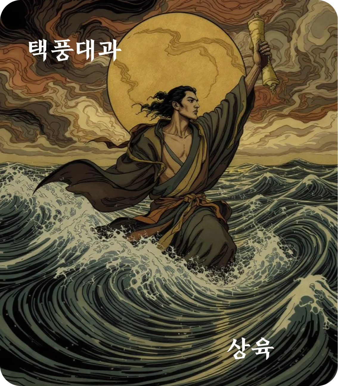 대과괘 상육 효 카드: 과섭멸정