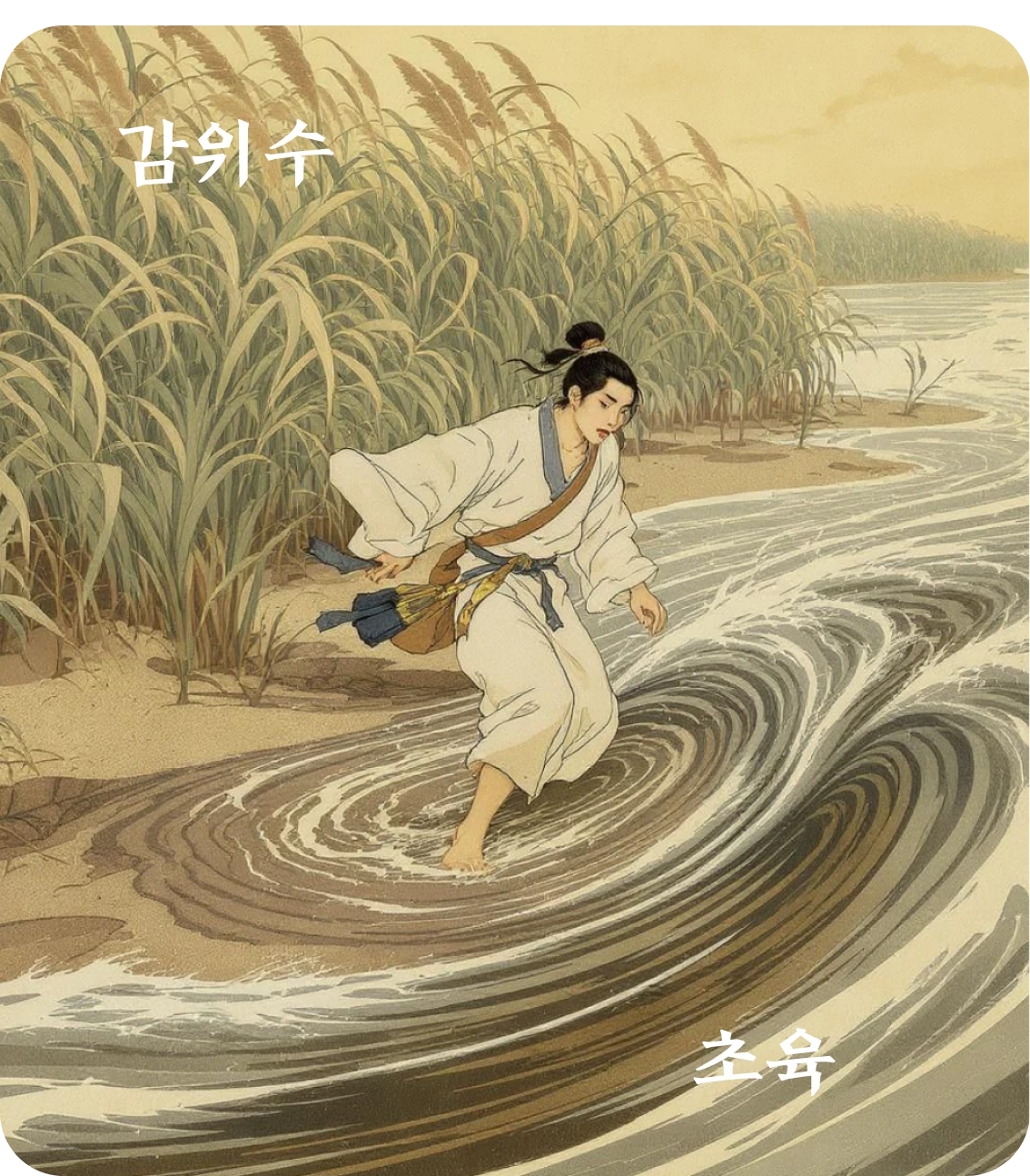 감괘 초육 효 카드: 입우감함