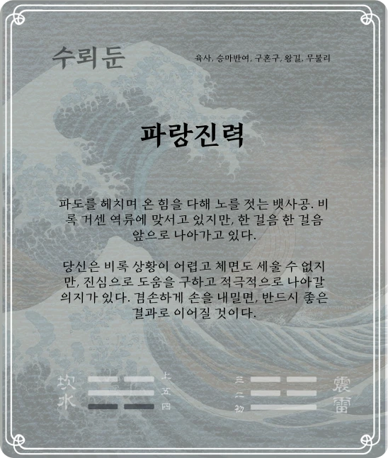 준괘 육사효 카드 뒷면