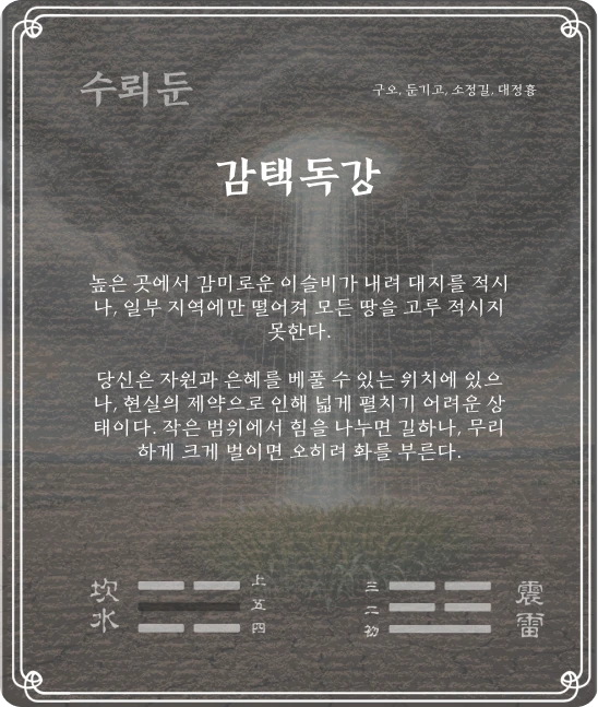 준괘 구오효 카드 뒷면