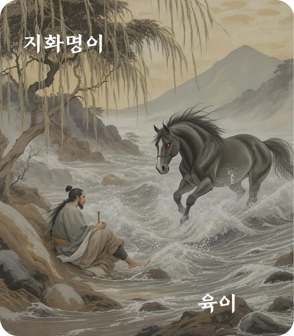 명이괘 육이 효 카드: 용증마장