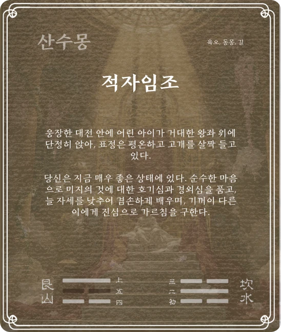 몽괘 육오효 카드 뒷면