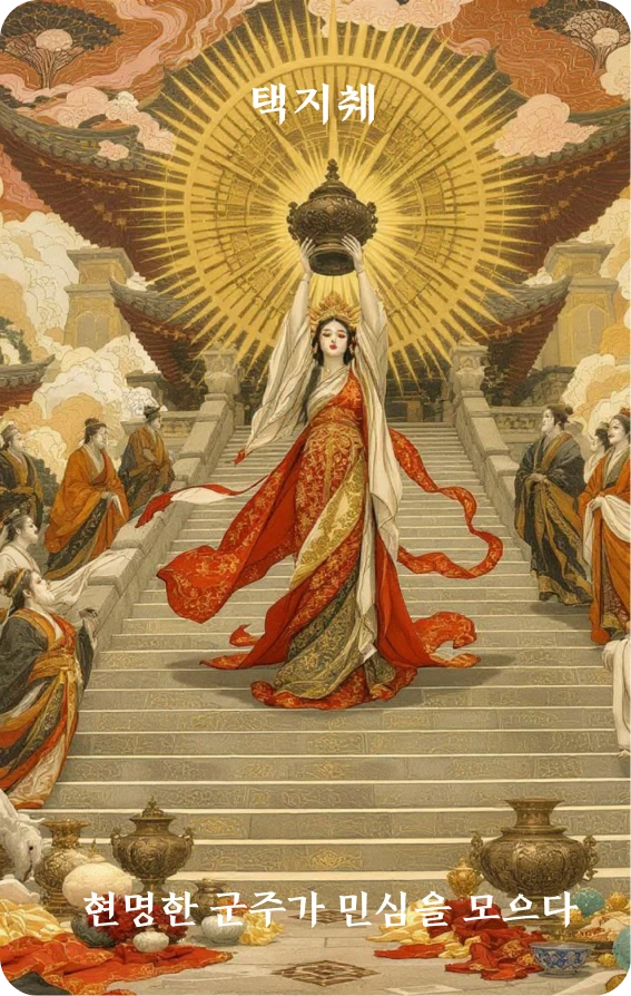 췌괘 카드 앞면: 회취·명군취민심(明君聚民心)