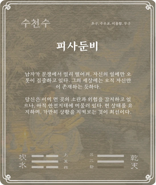 수괘 초구효 카드 뒷면