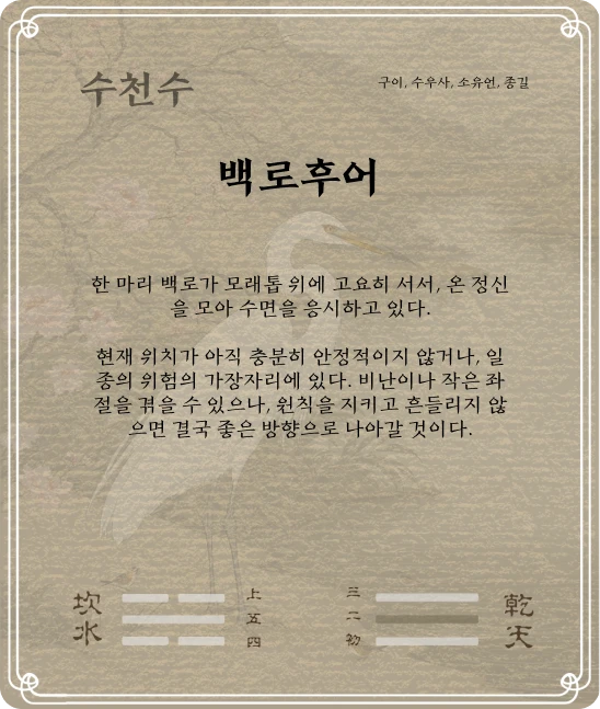 수괘 구이효 카드 뒷면