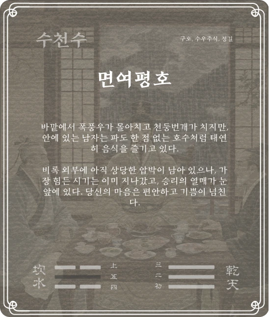 수괘 구오효 카드 뒷면