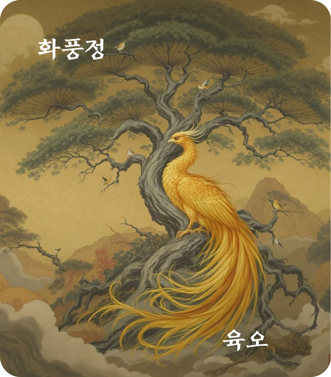 정괘 육오 효 카드: 황이금현