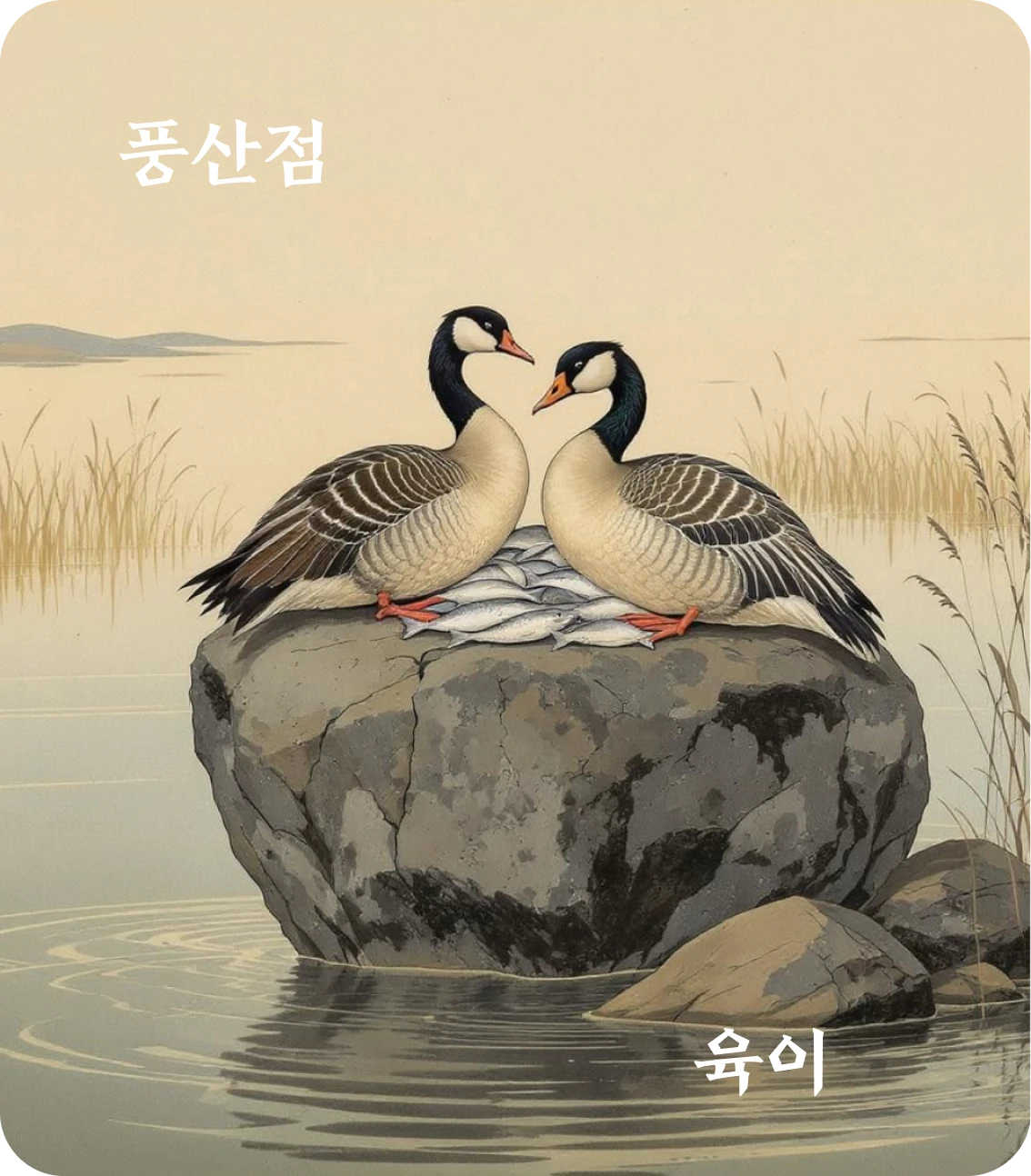 점괘 육이 효 카드: 홍점우반