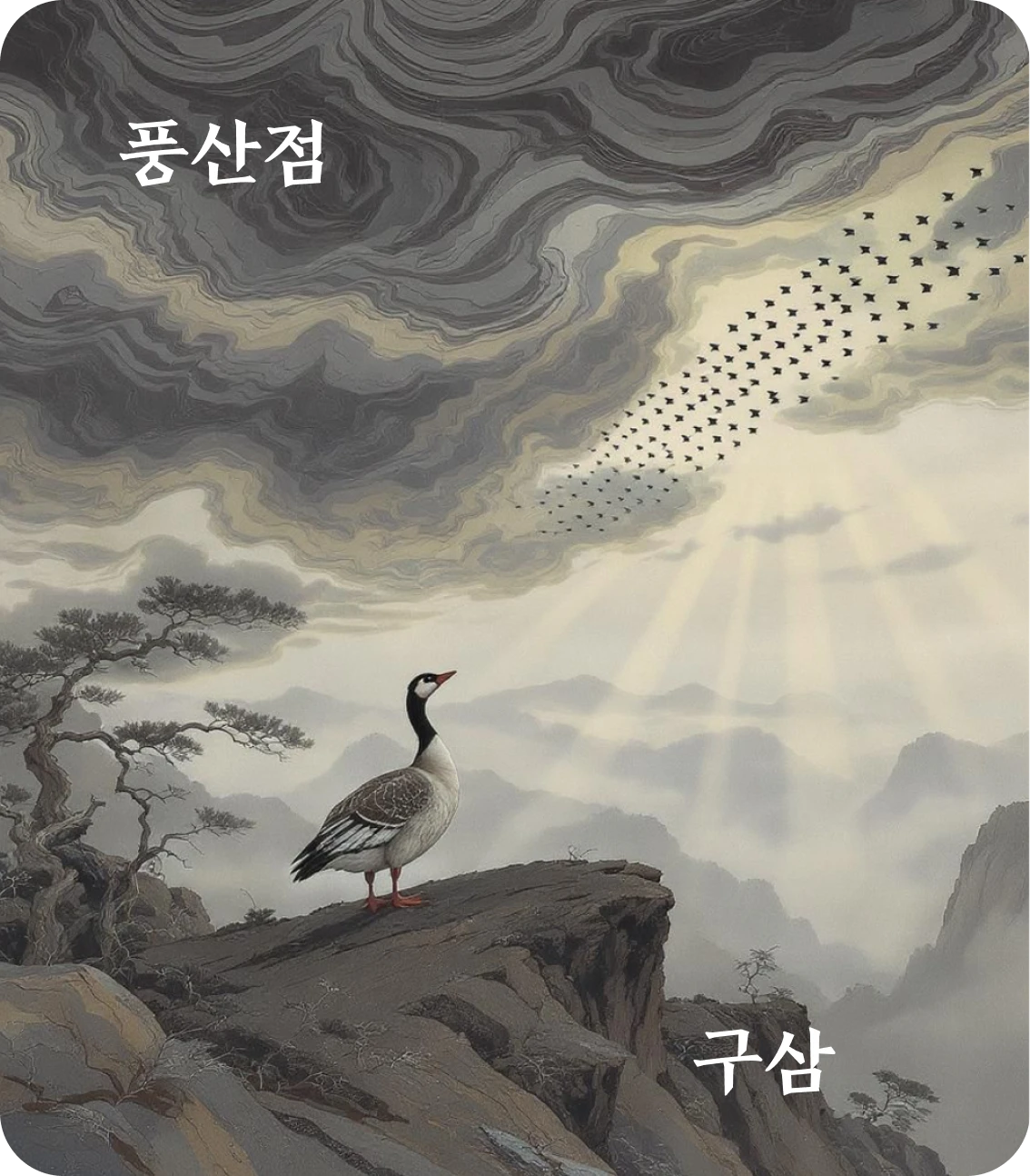 점괘 구삼 효 카드: 홍점우륙