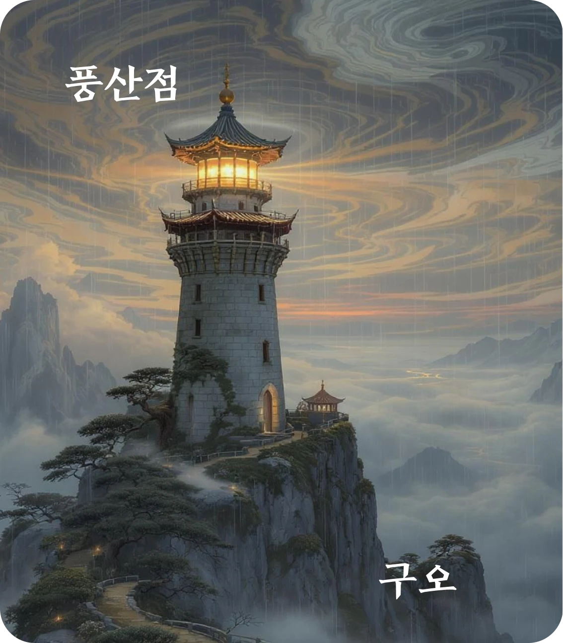 점괘 구오 효 카드: 홍점우릉