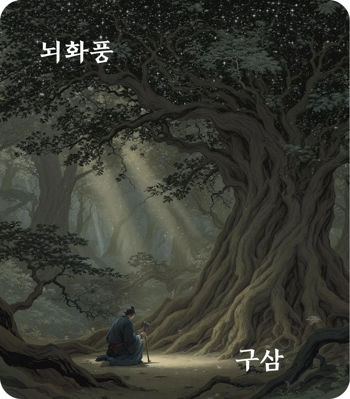 풍괘 구삼 효 카드: 일중견미