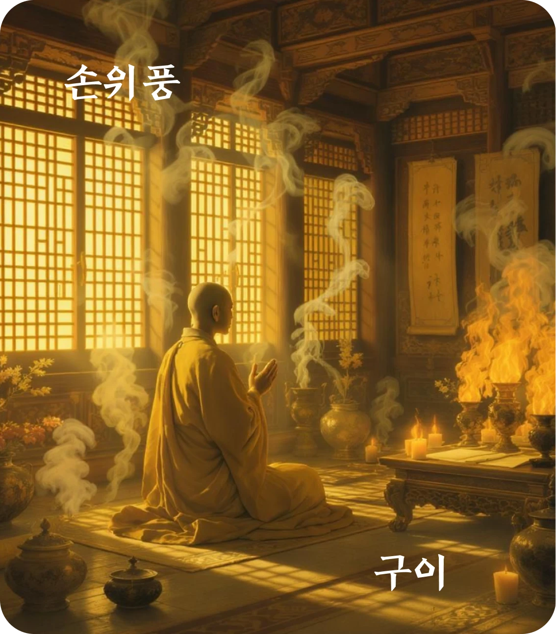 손괘 구이 효 카드: 손재상하