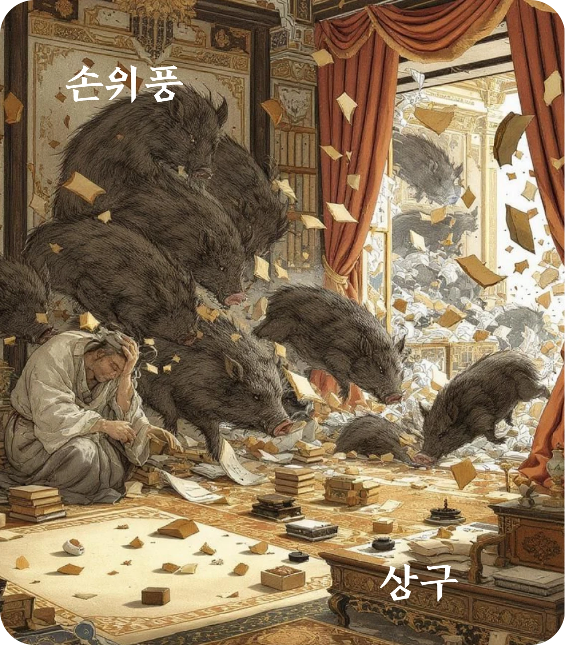 손괘 상구 효 카드: 상기자부