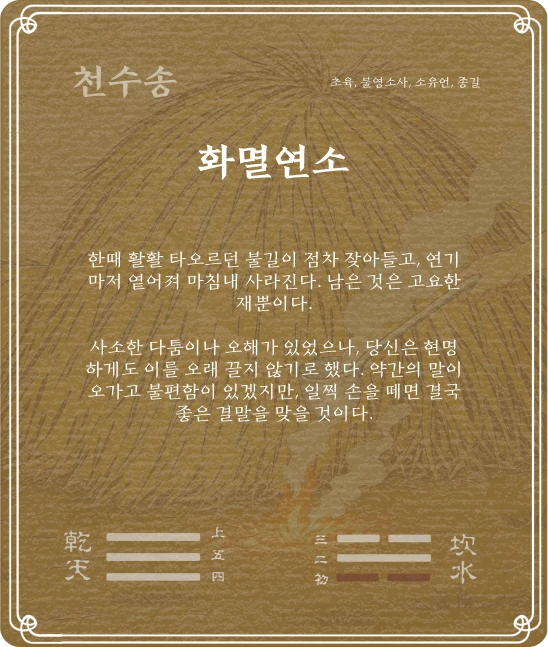 송괘 초육효 카드 뒷면
