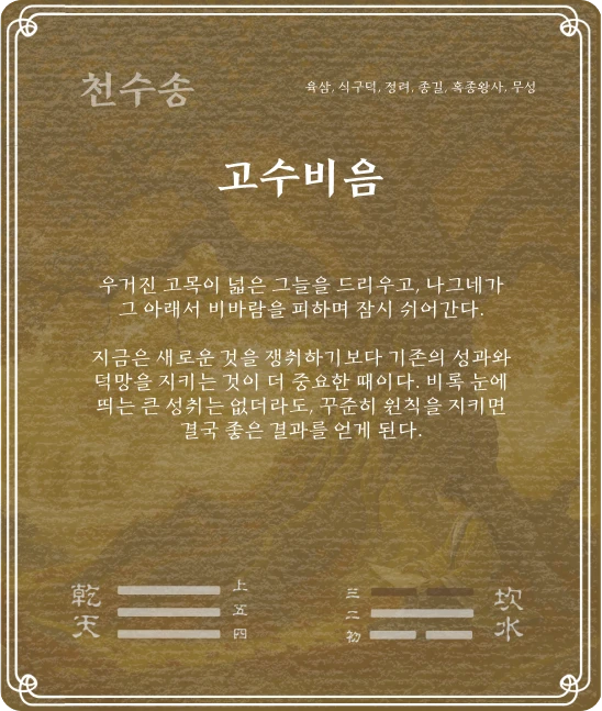 송괘 육삼효 카드 뒷면