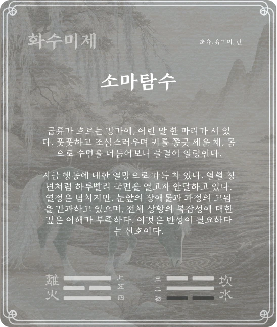 미제괘 초육효 카드 뒷면