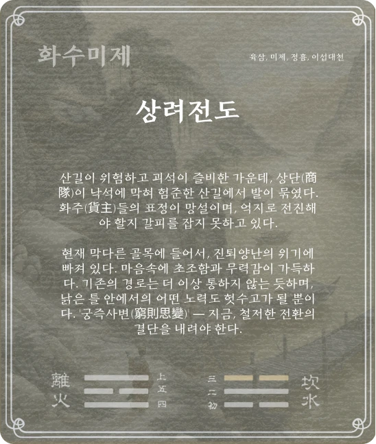 미제괘 육삼효 카드 뒷면