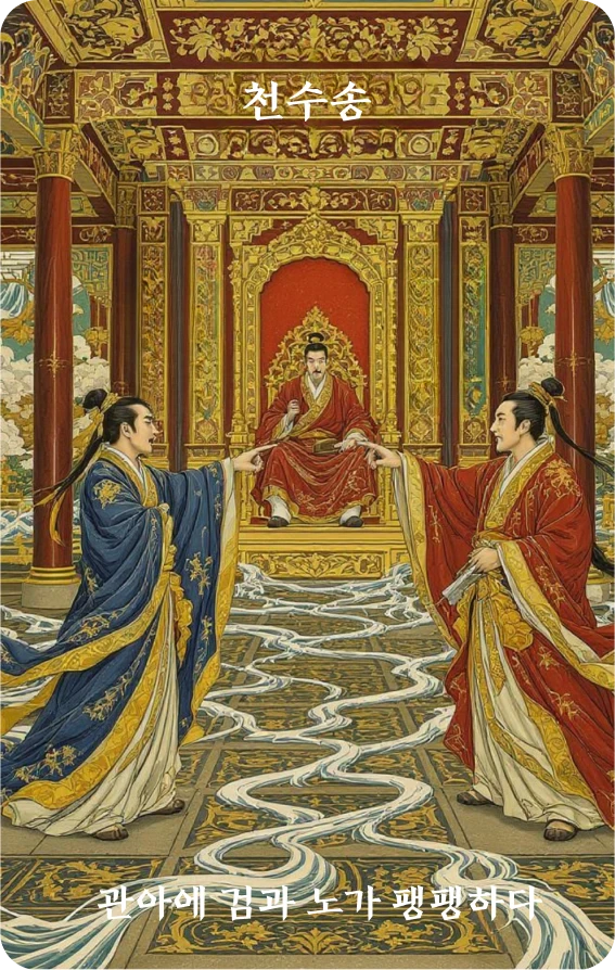 송괘 카드 앞면: 공당 쟁송