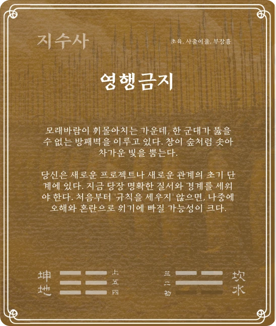 사괘 초육효 카드 뒷면