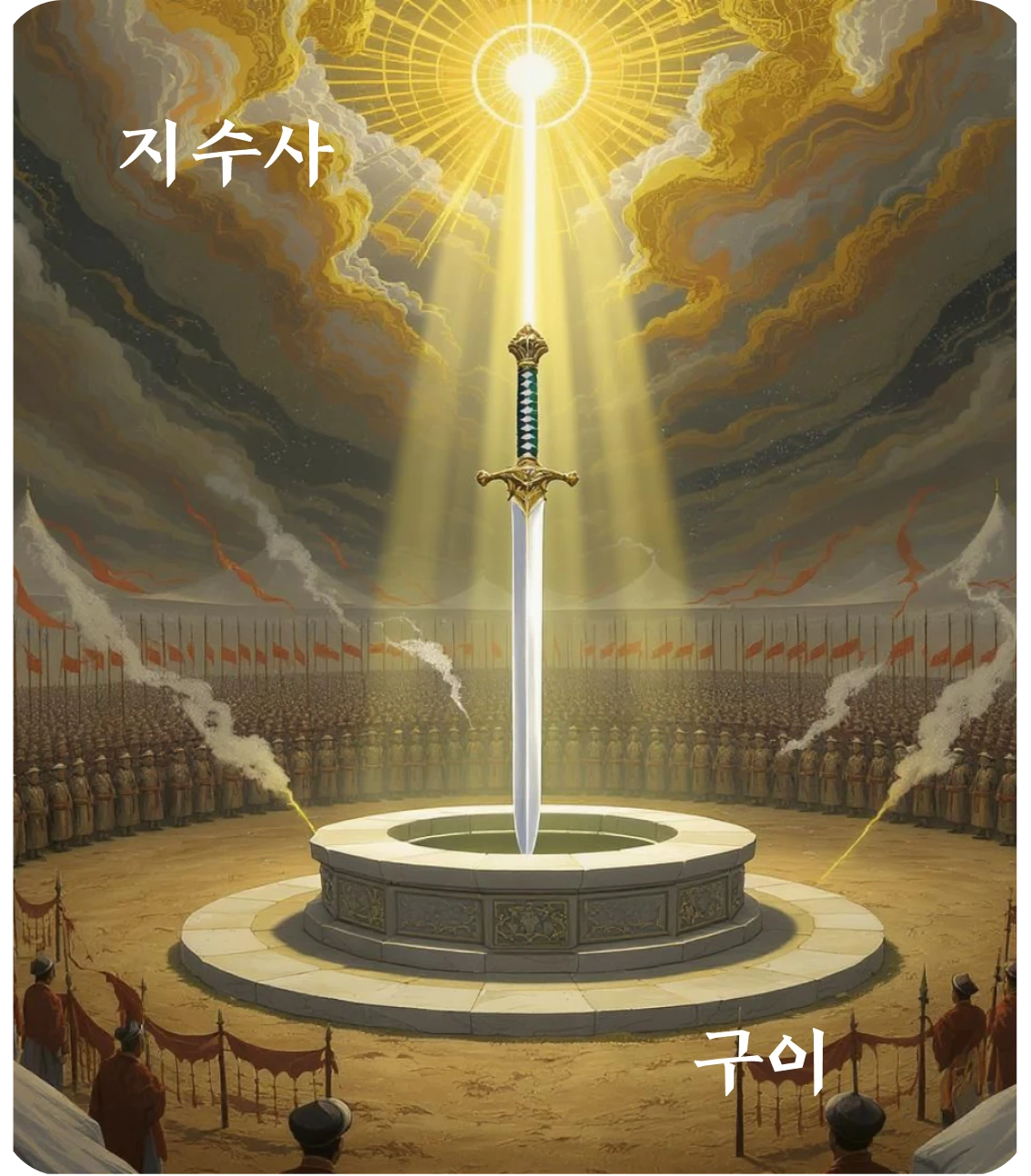 사괘 구이 효 카드: 재사중길