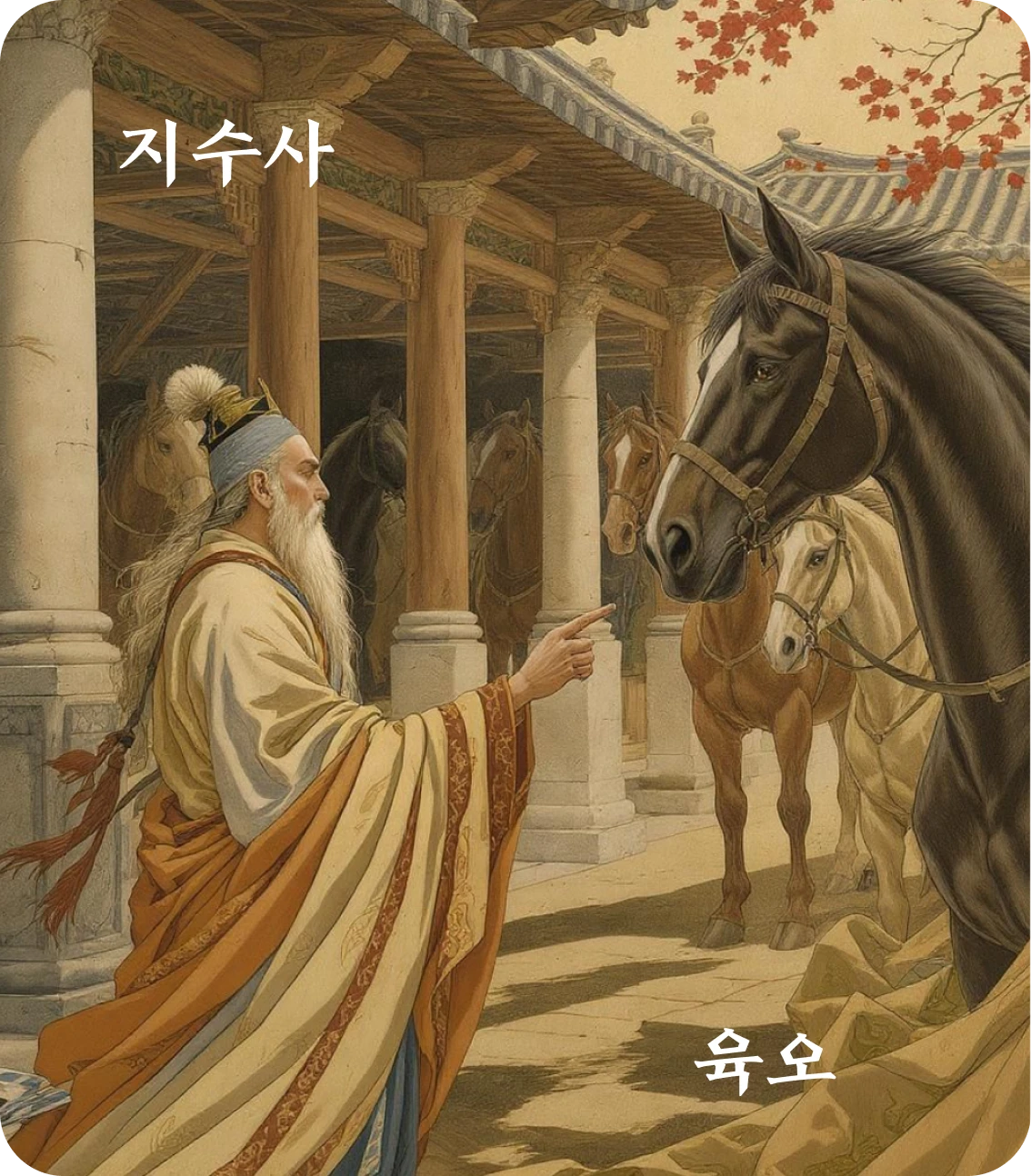 사괘 육오 효 카드: 전유금