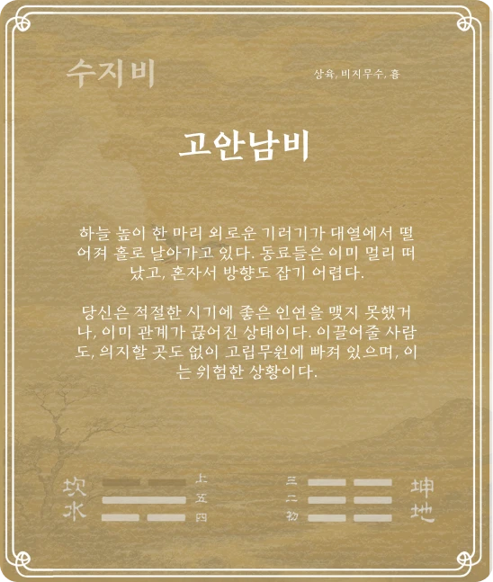 비괘 상육효 카드 뒷면