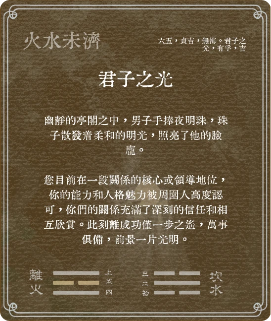 未濟卦六五爻卡牌背面