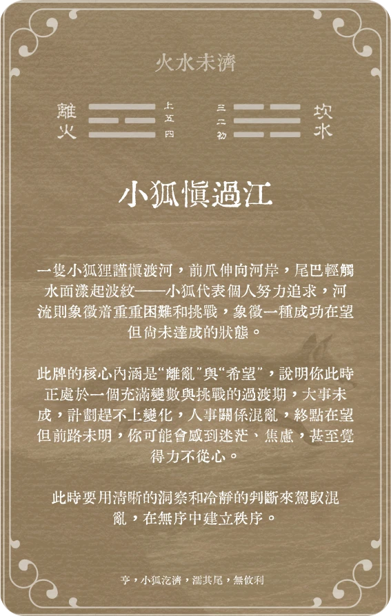 未濟卦卡牌背面